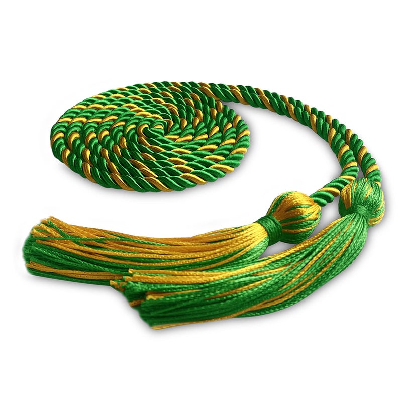 Endea Graduation Single Honor Cord Two-Color (Green/Gold) - Image 1